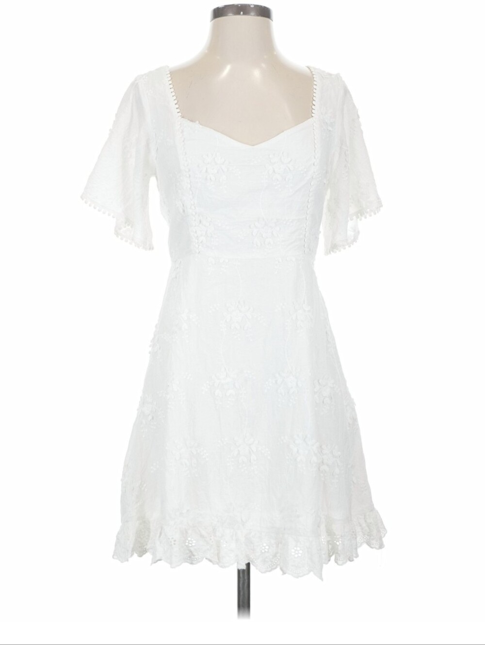 Lulu's White Eyelet Mini Dress